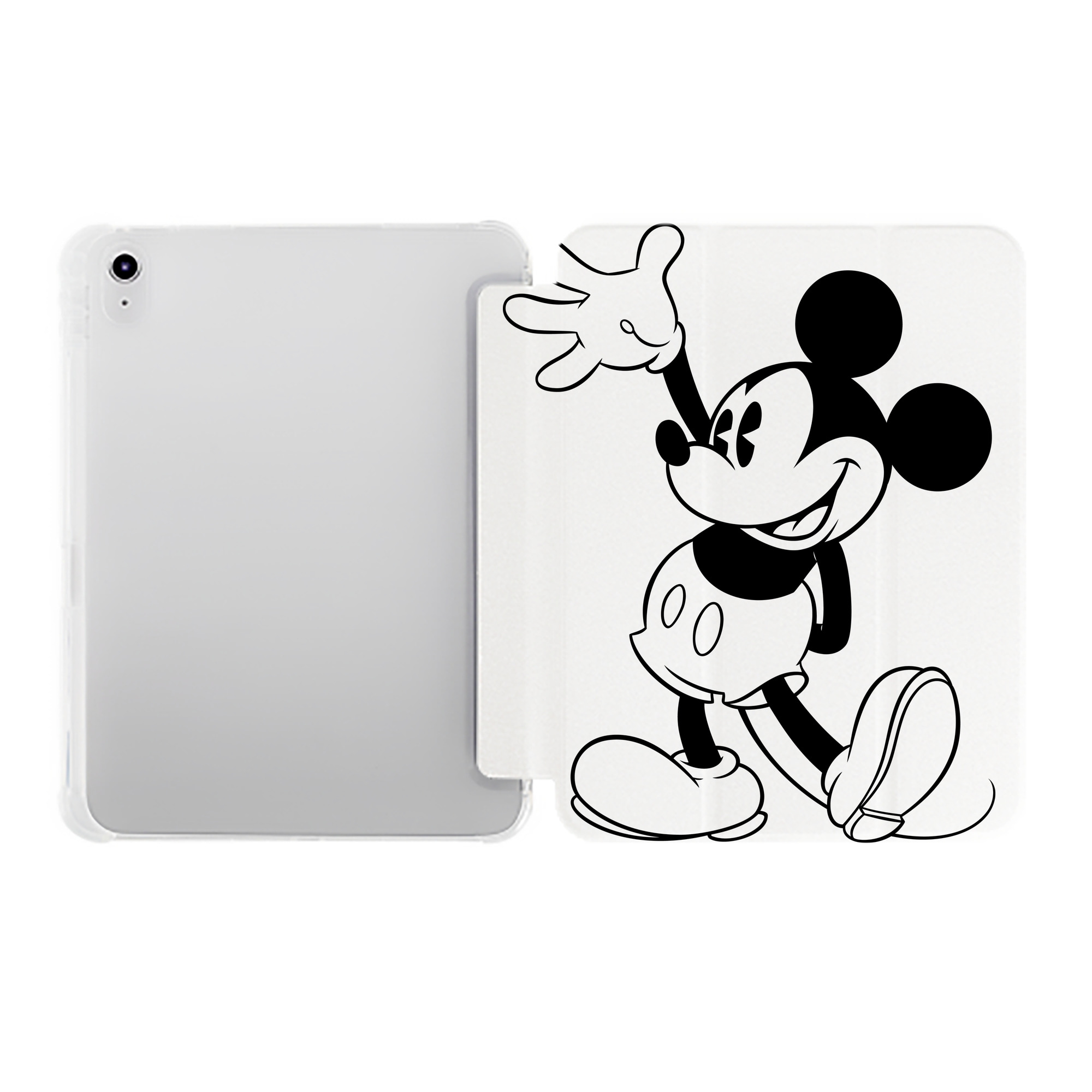（画像用） ミッキーマウス Mickey Mouse IPad ケース ペン収納付き 三つ折りスタンド PUレザー×シリコン 対応機種9.5/10.5/10.9インチ